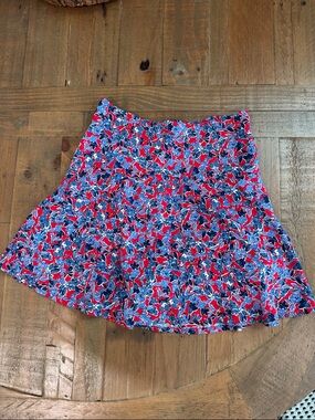 Crewcuts Red and Blue Floral Skort